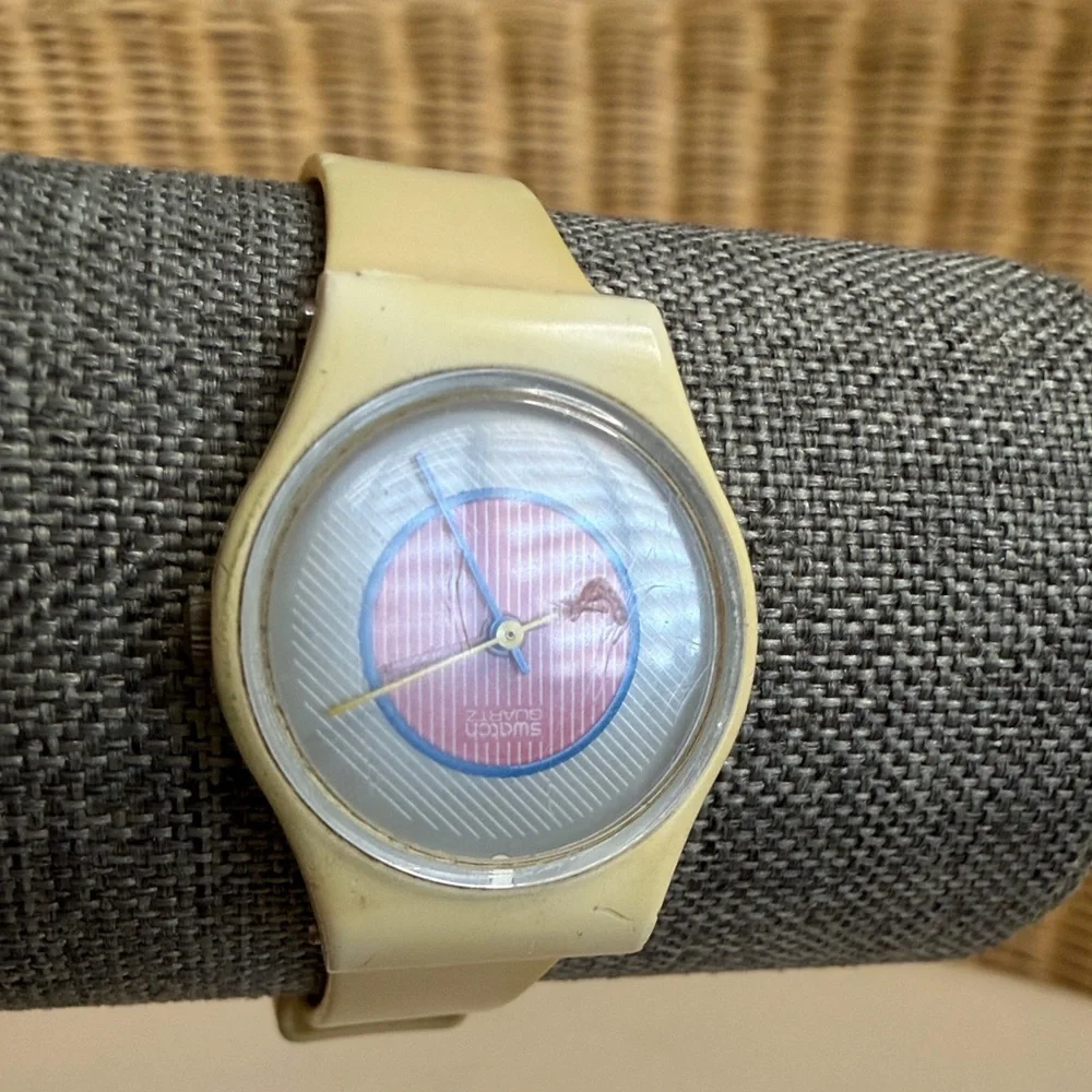 Vintage Raspberry Swatch Watch from the 1980’s New Battery